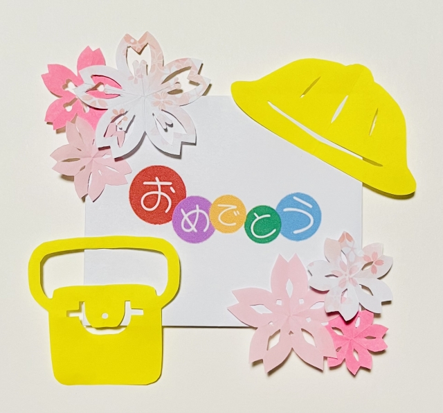 保育園入園おめでとうの画用紙